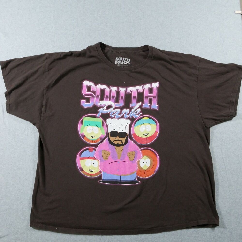 South Park T Shirt Mens 2XL Chef Cartman Kenny Kyle Stan Graphic Brown 2023